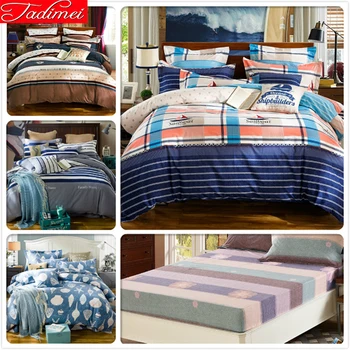 

100% Cotton Thick Quilt Duvet Cover 3/4 pcs Bedding Set Fitted Sheet Soft Bed Linen Luxury Top Quality Single Double Queen Size