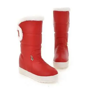 Fille bottes neige d'hiver plate fourrure Fausse Doux En jLRA354
