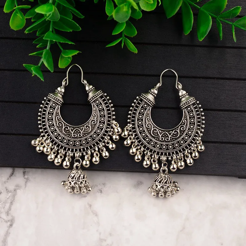 OIQUEI 2020 трендовые маленькие индийские Jhumka висячие серьги с кисточками для женщин
