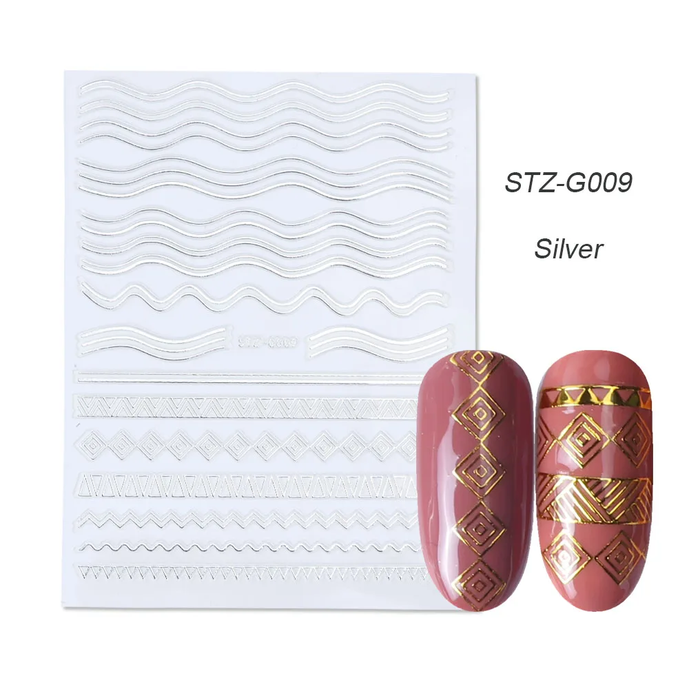 gold silver 3D stickers STZ-G009 Silver