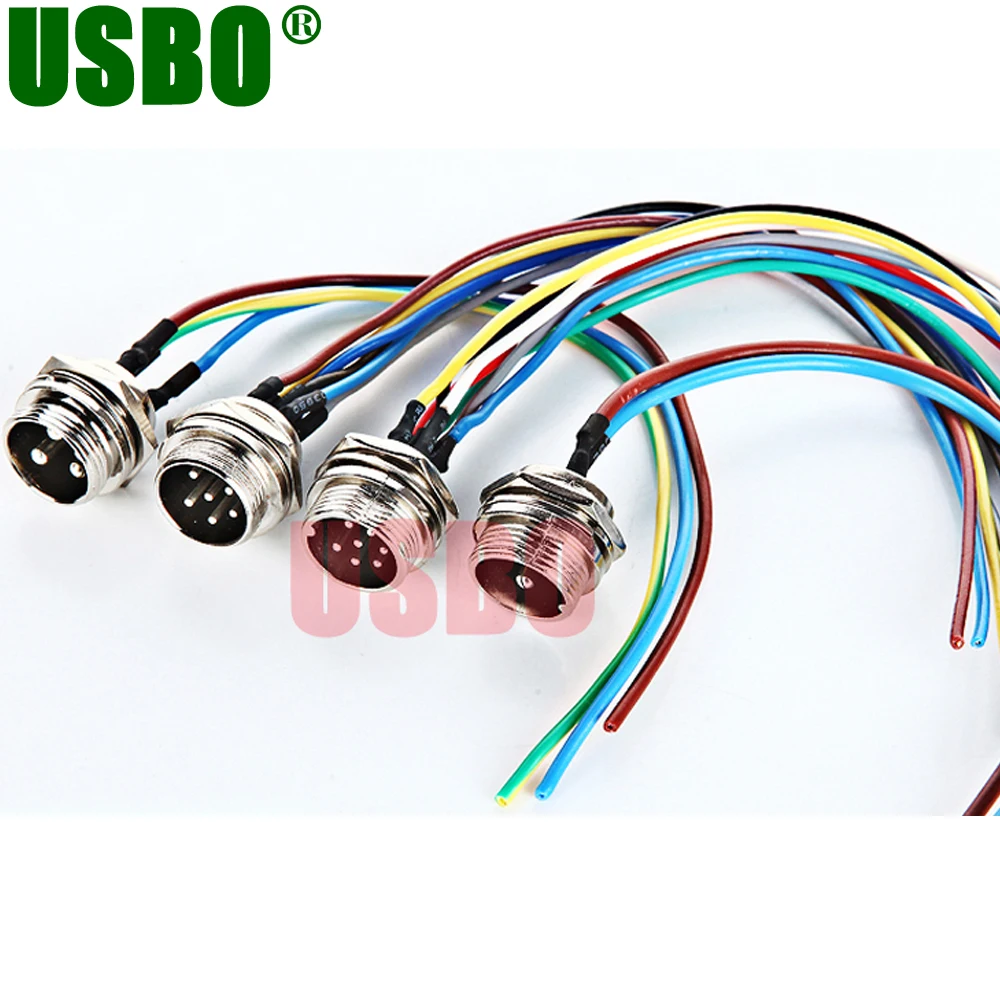 

GX16 Butt Joint 2/3/4/5/6/7 Pins Aviation Plug Socket Connector With 20cm Wire Core Cable Connector Air Plug Wholesale