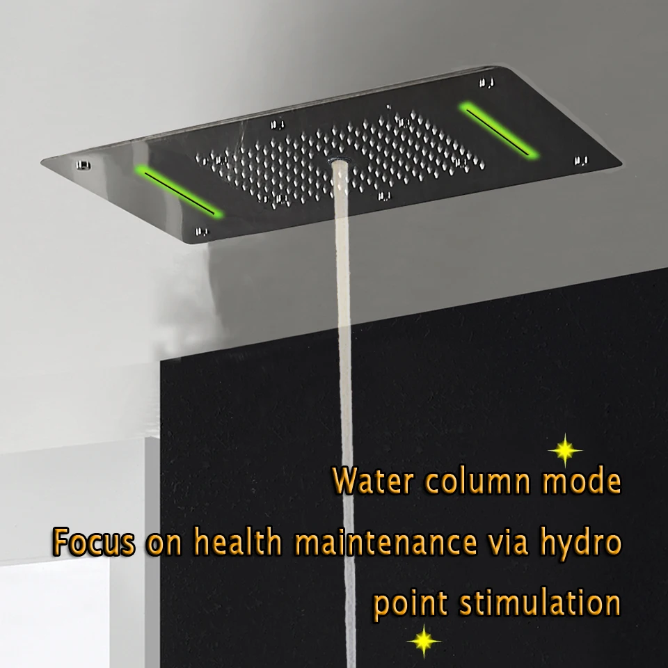 Ванная комната набор для душа с светодиоды для потолка в душе головка термостатический консилер светодиодный панель роскошный душ для ванной водопад пузырьковый туман HF5422