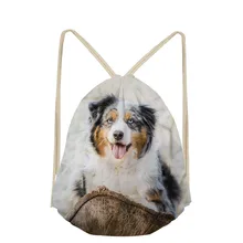 Для женщин Для мужчин мужской браслет с надписью "Австралийская овчарка" собачников Повседневная Макияж сумка-мешок милые рюкзаки для девочек и мальчиков школьная карман мешок для обуви мешок на пляже