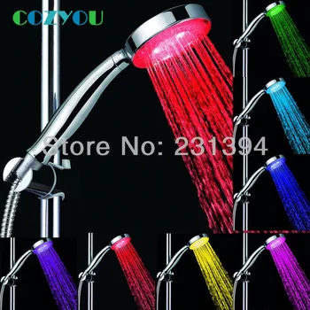 

CY8008-A5 Supernova Sales Water Powered Bathroom LED Hand Showers Temperature Sensor+7 Colors+Single Color LED Shower Heads