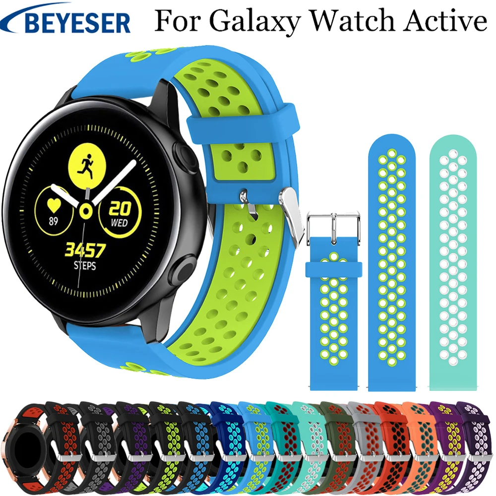 

Soft Silicone Watchband for Samsung Galaxy Watch active Rubber Replacement Bracelet watchbelt 20mm Strap Gear S2/Sport wristband
