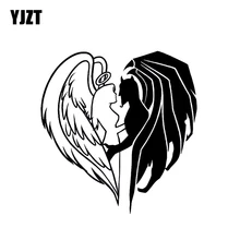YJZT, 14,5*15,1 см, чтобы собрать вместе, стать сердцем, демоном, ангелом, наклейка, черный/Серебряный винил, автомобильная наклейка, шелковое покры...
