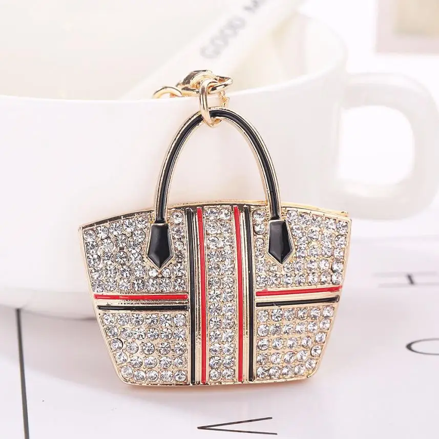

GEMIXI Rhinestone Alloy Handbag Sparkling Charm Keychain Bag Handbag Key Pendant 4.27