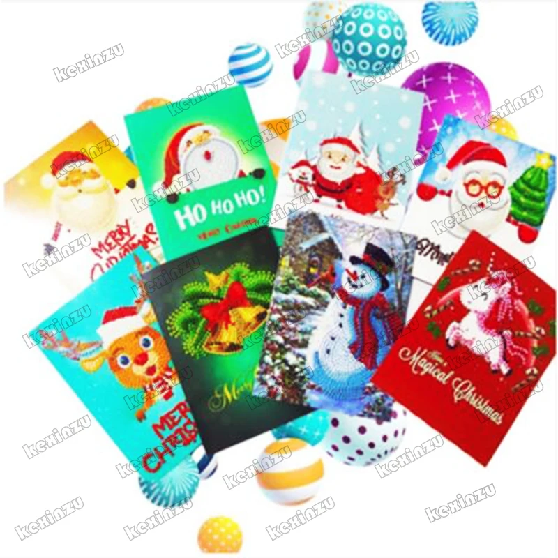 

Christmas Greetings Card Gift 5D Diy Partial Round Stone Bead Diamond Painting Mosaic kit 3D Diamant Embroidery Cross Stitch BK