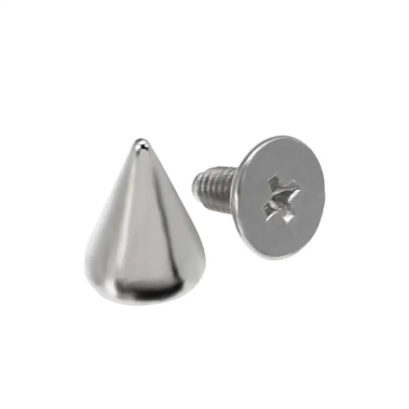 100pcs/Set Alloy Spikes Cone Studs Rivet Bullet Spikes Cone Screw Stud DIY Accessories for Punk Rock Cloth Dog Collars 7x10mm