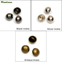100pcs pack 10mm metal alloy coat sewing buttons dome mashroom shank buttons silver/black/bronze free shipping  SF-027 2