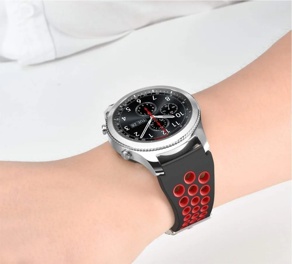 Ремешок силиконовый для samsung Galaxy watch 3 45 мм 46 gear s3 Frontier/Classic резиновый браслет