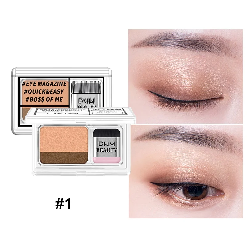 

Makeup Lazy Double Color Eyeshadow Eye Shadow Shimmer Palette Long Lasting With Cosmetic Brush