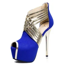 Size 35-44 Summer Stiletto Sexy Metal Women High Heels Red Bottom Wedge Shoes 14cm Thin Heel Wedding Party Women Pumps NX187