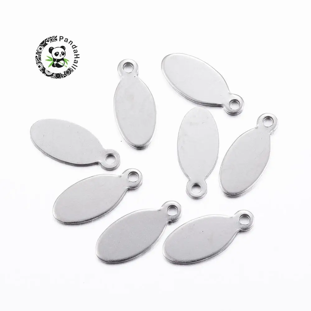 500pcs 304 Stainless Steel Blank Stamping Tag Jewelry Making DIY