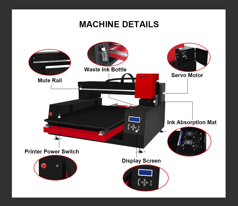 Jetvinner A2 размер УФ принтер 60*60 см Автоматическая УФ печатная машина для коммерческих чехол для телефона, акрила, стекла, ТПУ, металла, дерева