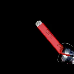 150 шт. U 12 иглы татуировки для бровей Макияж лезвия руководство microblading Ручка иглы 3D вышивка красный микроклетку pin