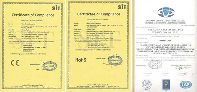 1,25G одиночный волоконный LC/SC 1G 1000 базовый BiDi 1310nm/1550nm 3 км WDM SFP модуль