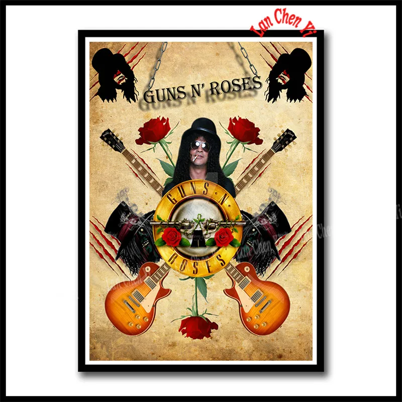 Guns n' Roses жесткая Рок Музыкальная Группа Slash плакат белая бумага с покрытием плакаты отличные фотографии на стену для подарка