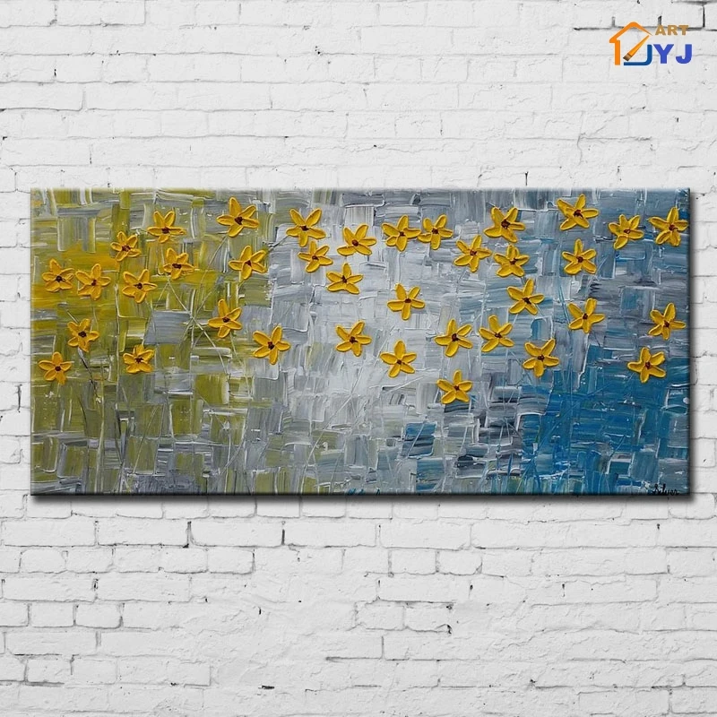 Aliexpress.com : Buy Thick Textured Flower Canvas Wall Art Hand Painted