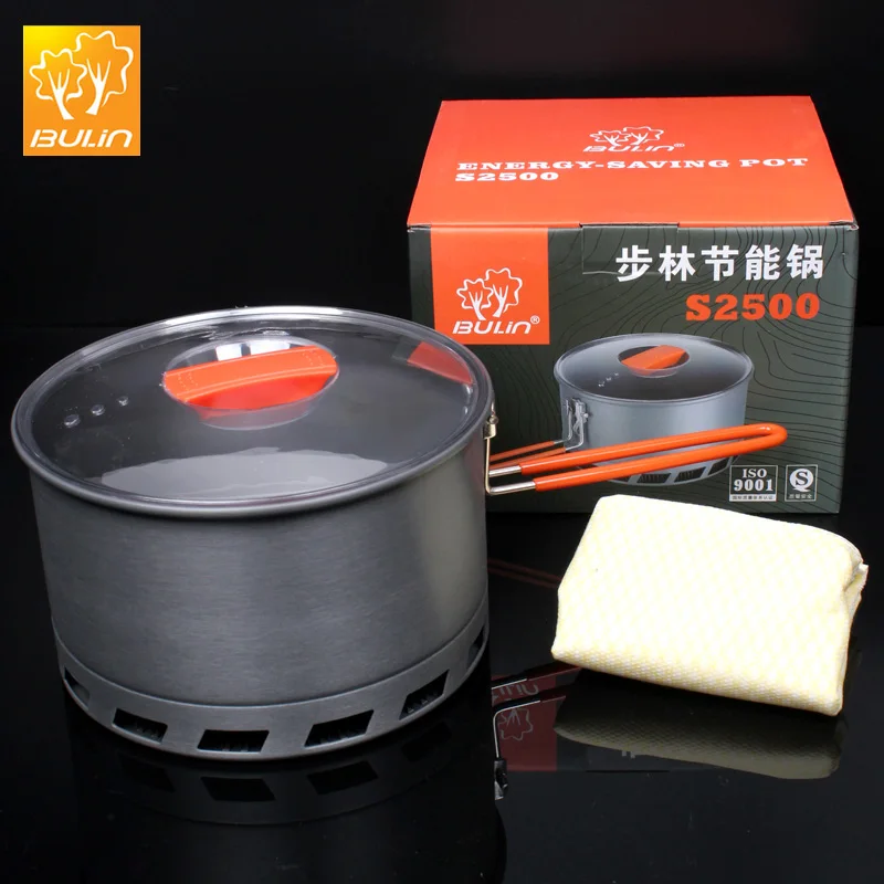 Bulin 2.1L Camping Intercambiador de Calor Pot portátil al aire libre Picnic utensilios calentamiento rápido hervidor mango plegable olla 2-3 persona Bulin 2.1L Camping Intercambiador de Calor Pot portátil al aire libre Picnic utensilios calentamiento rápido hervidor mango plegable olla 2-3 persona