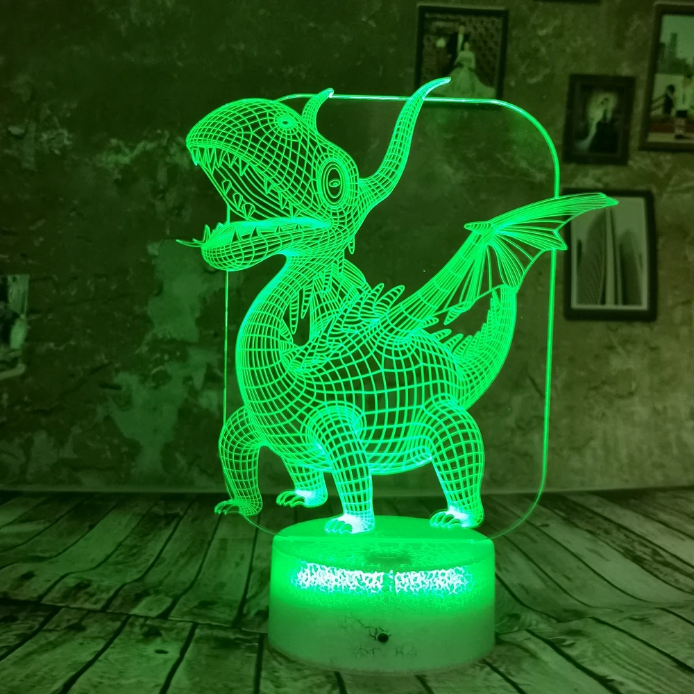 Прямая поставка мультяшный динозавр LED 7 цветов RGB 3D ночник USB рождественские день