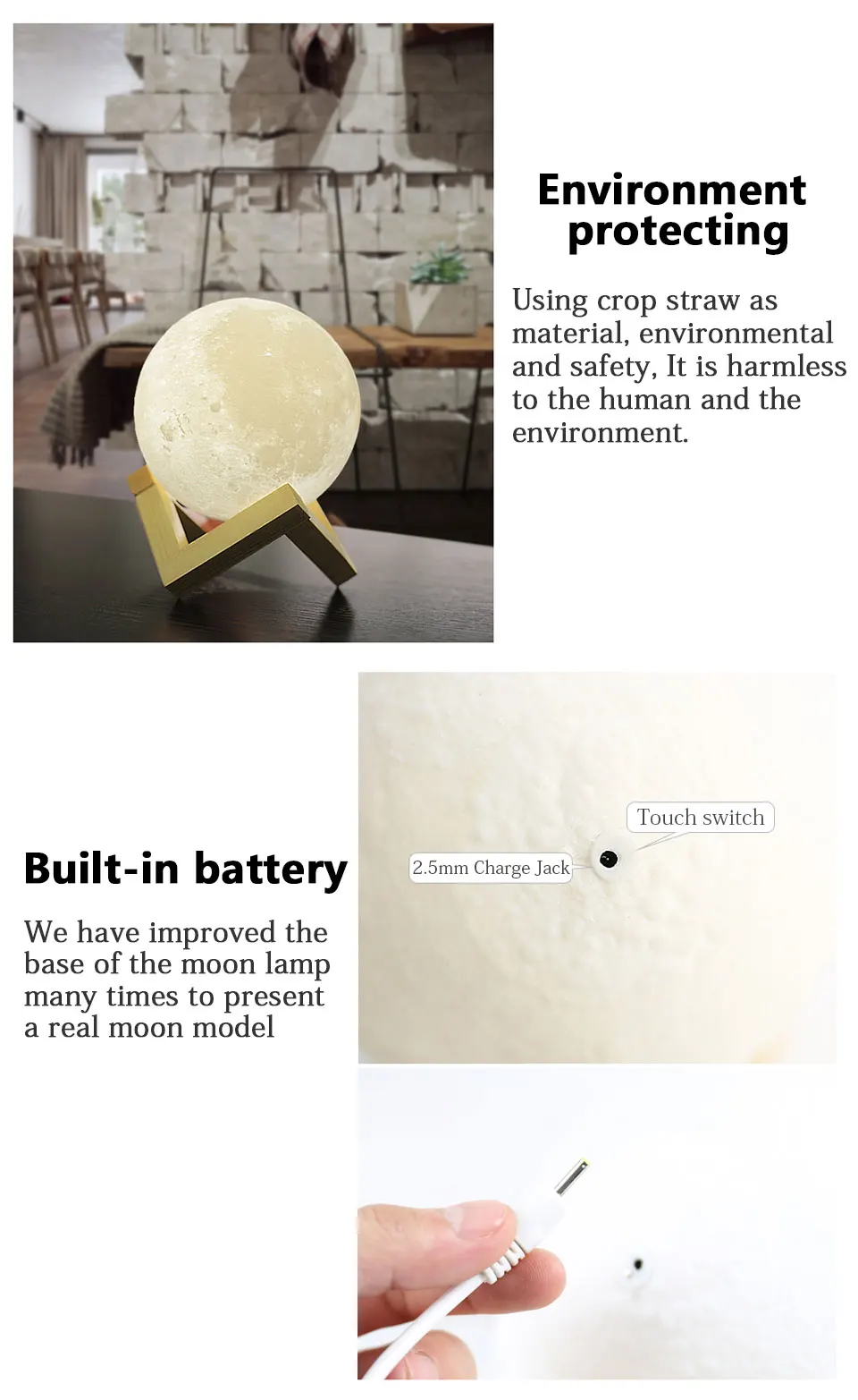 Moon Lamp 8 15 18 20cm Rechargeable 3D Print Moon Lamp 2 Color Change Touch 3D Moon Light Lamp USB Led Night Lights_04