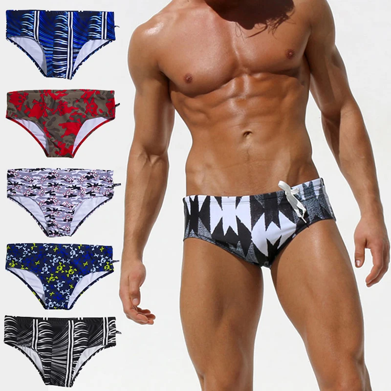 

New Men Swim Trunks Low Rise Swimwear Swimming Bathing Suit Sexy Swimsuit Surf Bikini Briefs Men's Beach Wear Board Shorts