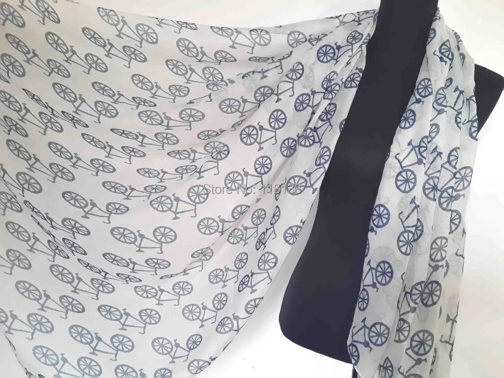 

Oversized Vintage Bicycle Print Animal Scarf Shawl Wrap Women's Accessories, Free Shipping