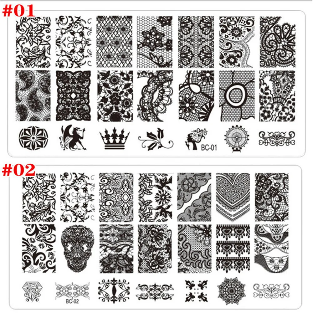 20 моделей пластины для ногтей кружевное платье с цветочным рисунком животного Pattern ногтей штамп штамповка шаблон и форма для ногтей
