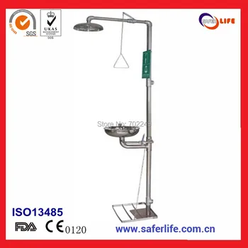 

wholesale safety stainless steel wall mounted eye wash shower emergency first aid station