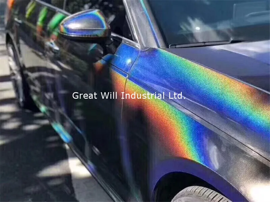 

Psychedelic Rainbow Gray Vinyl Wrap Film Air Release For Car Wrap Covering Psychedelic Gloss Flip Size 1.52*20M/Roll/5*67FT