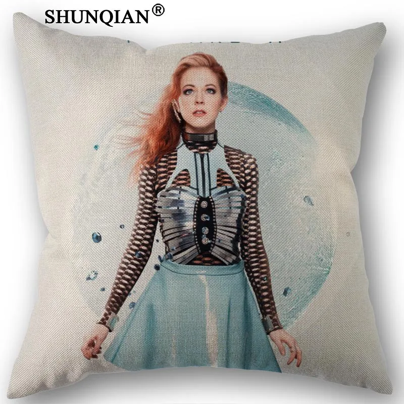 Заказная наволочка из парусины с принтом Lindsey Stirling 45x45 см с одной стороны Свадебная декоративная наволочка льняное белье Наволочка