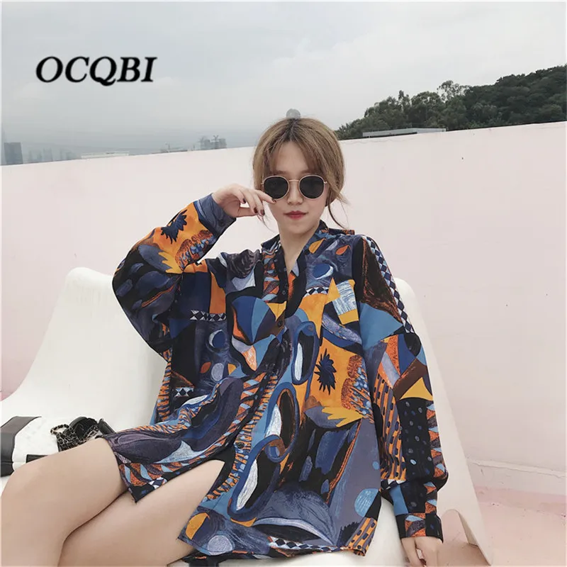 

2019 Women Blouses Casual Korean Fashion Clothing Sexy Vintage Plus Size OL Women Long Sleeve Shirts
