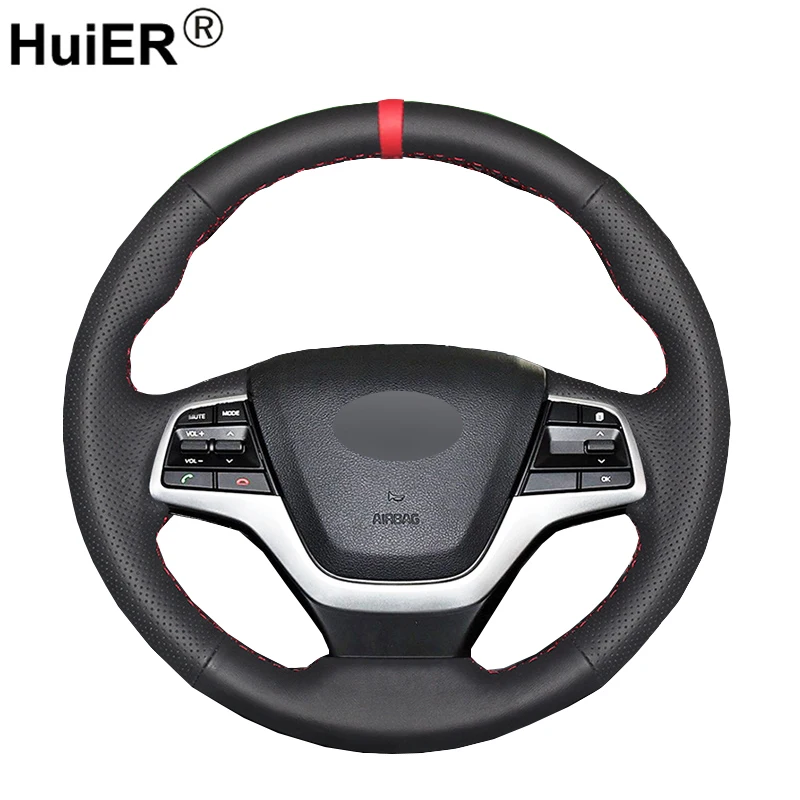 

Hand Sewing Car Steering Wheel Cover Volan Funda Volante For Hyundai Elantra 4 2016-2019 Solaris 2017-2019 Accent 2018-2019