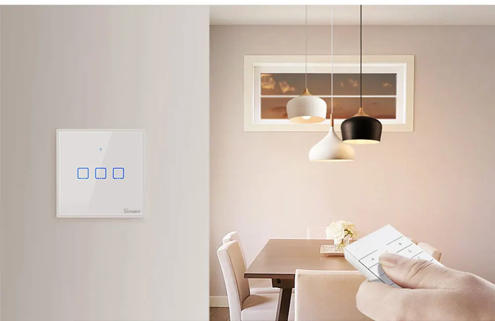 Itead Sonoff T2UK 1/2/3 433 МГц RF управления Wifi сенсорный переключатель умный дом пульт дистанционного управления переключатель и RM433 работает с Amazon Alexa Google Home IFTTT