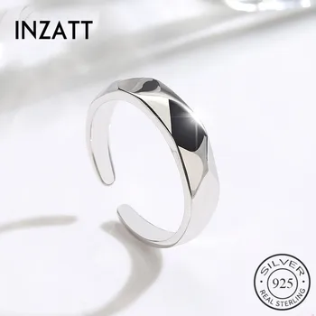 

INZATT Classic Rhombus Many Section Ring Smooth surface 100% 925 Sterling Silver For Women Wedding Birthday Fashion Jewelry gift