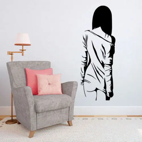 Us 17 88 Beauty Girl Wall Sticker Removable Woman Teen Bedroom Vinyl Decals Sexy Girl Wallpaper Home Bedroom Decoration Wall Art Ay1814 In Wall