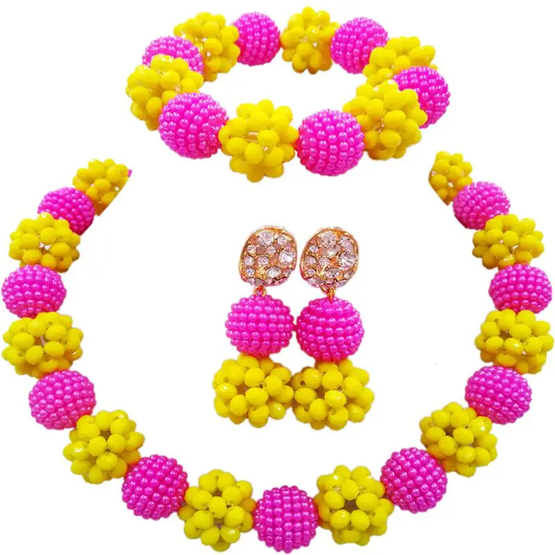 

High Cost Performance Pink Yellow Romantic Jewelry Sets for Party, Anniversary or Birthday Gift 1C-SJZZ-20