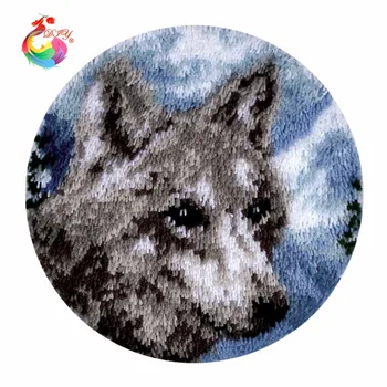 

Wolf Picture Latch hook rug kits crochet hooks cross stitch thread embroidery kits stitch threads Carpet embroidery home decor
