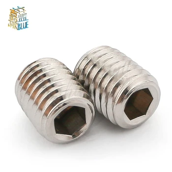 

50Pcs DIN913 M2 M2.5 M3 M4 M5 304 Stainless Steel Metric Thread Grub Screws Flat Point Hexagon Socket Set Screws Headless HW070
