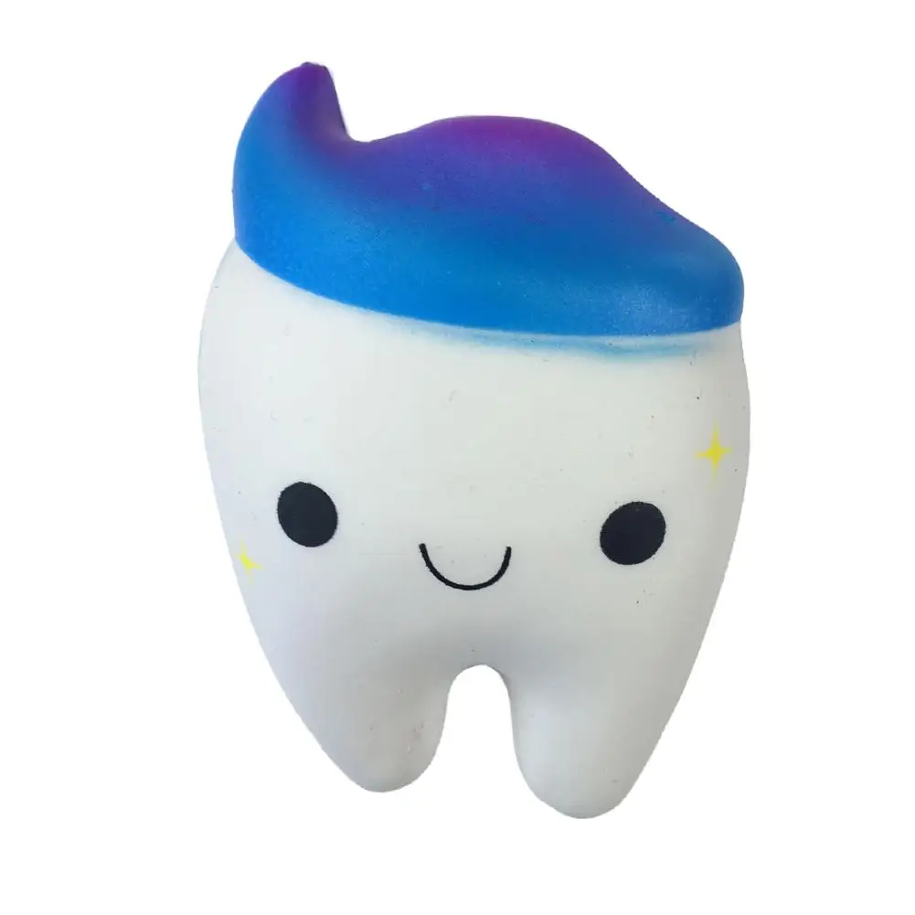 11,5 см Catoon Squeeze Радужный зуб медленно поднимающийся Прохладный звездное небо зуб мягкими зубами антистрессовая Игрушка Декор сжимаемая пищащая игрушка