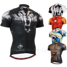 Life on track Technical Graphic Short Sleeves Cycling Jersey W/ Useful 3 Rear-Pockets Non-Slip Silicone Band MTB Bike Clothing