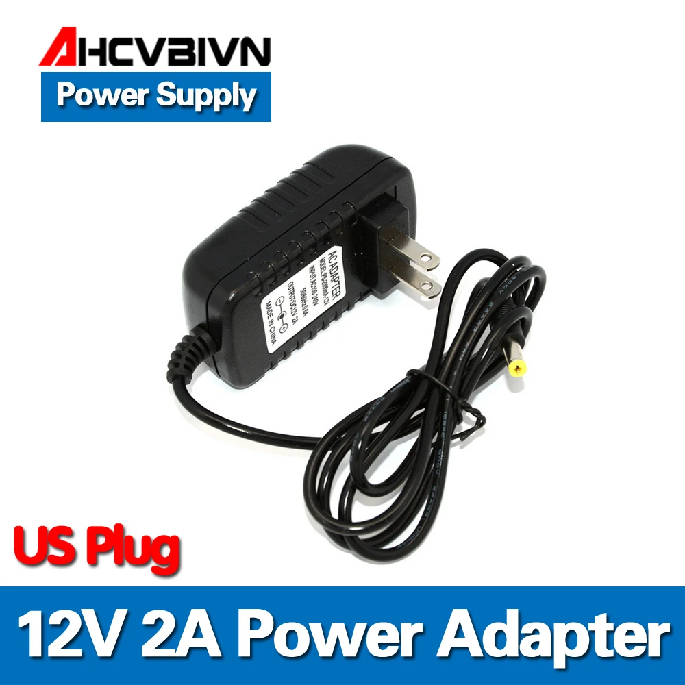 

AHCVBIVN 12V 2A LED power adapter US plug 5.5*2.5 LED Power Supply Adapter EU plug drive for 5050 3528 LED Strip
