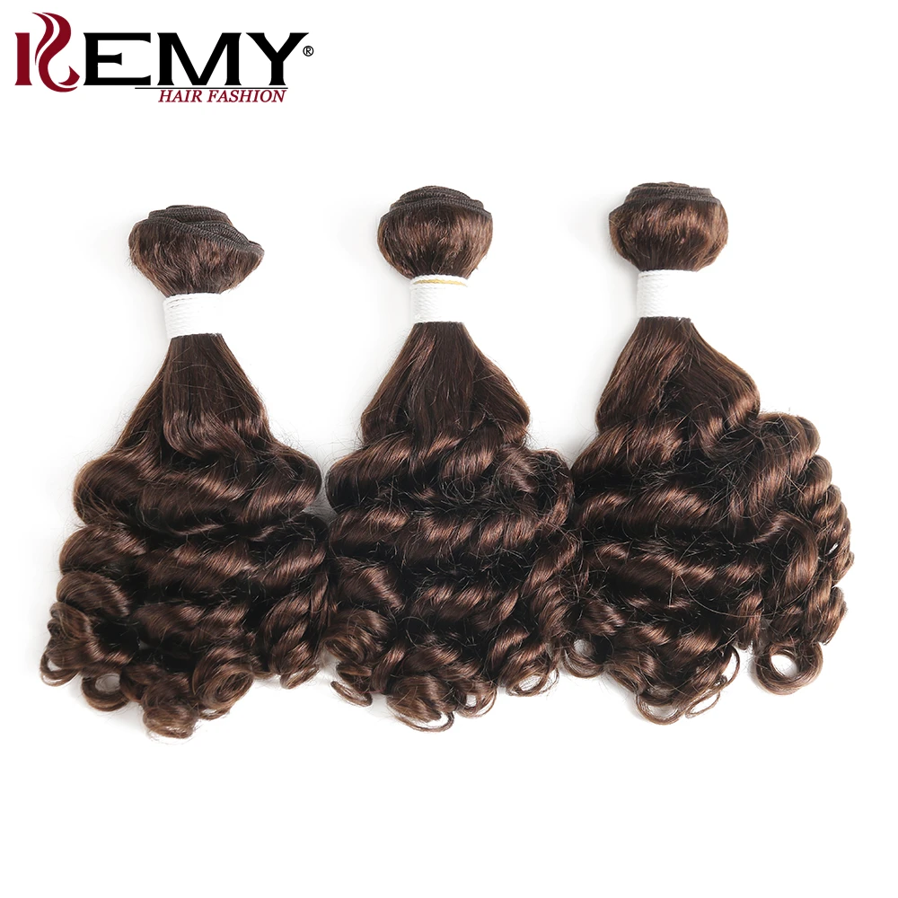 

Medium Brown Funmi Curly Human Hair Bundles Brazilian Non-Remy Human Hair Extensions 1/3/4 Pieces Hair Weave Bundles KEMY HAIR