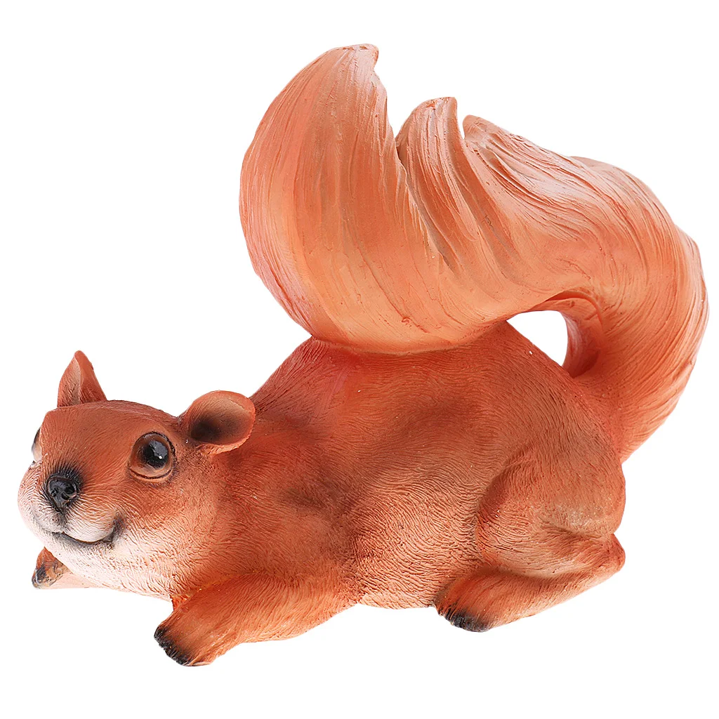 

Collectible Realistic Squirrel Model Figure Animal Statue Figurine for Home Tabletop Decor Fairy Garden Lawn Ornament