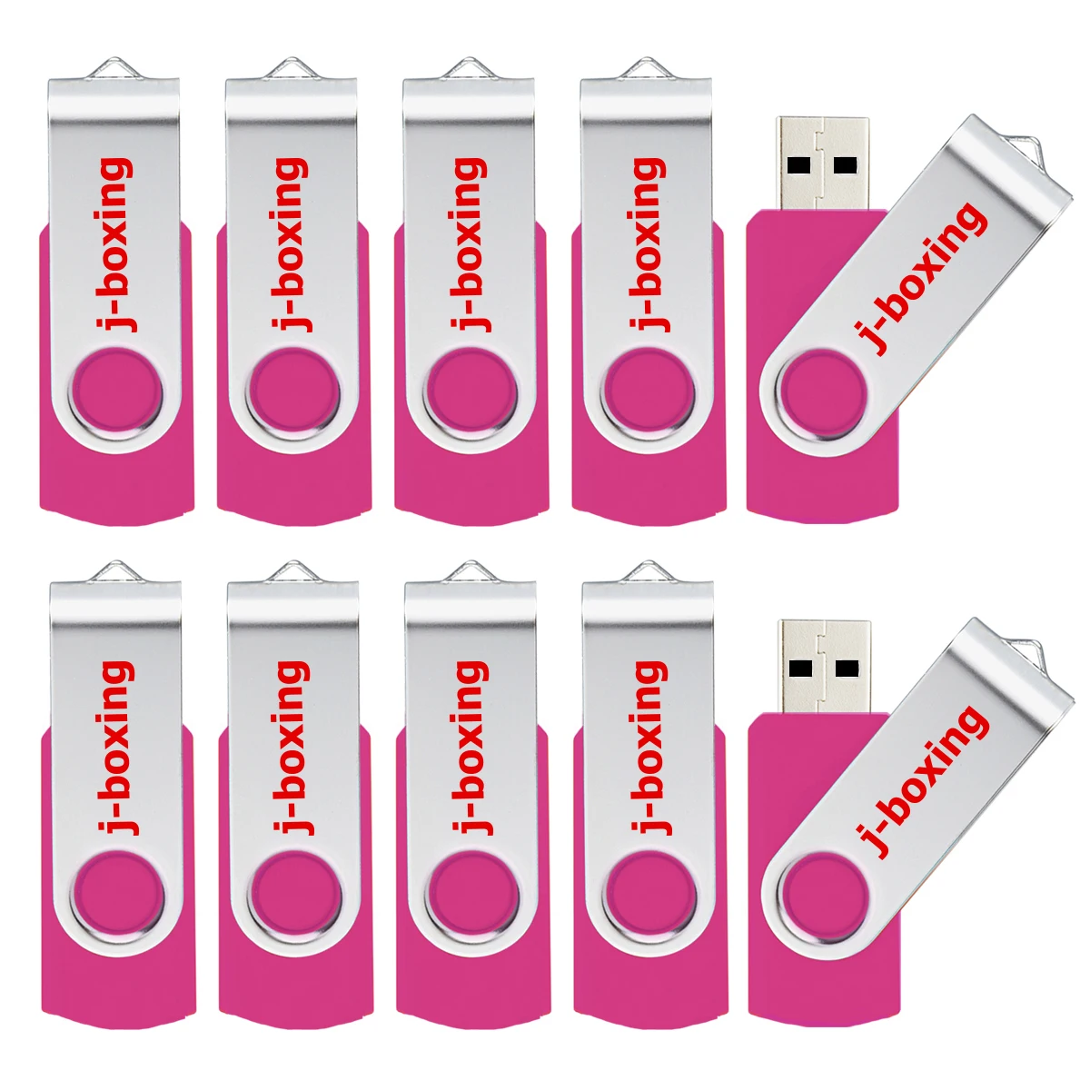 

J-boxing 10PCS 64MB USB Flash Drive Metal Rotating Memory Stick Folding Pendrive Thumb Storage Computer Laptop Tablet Multicolor
