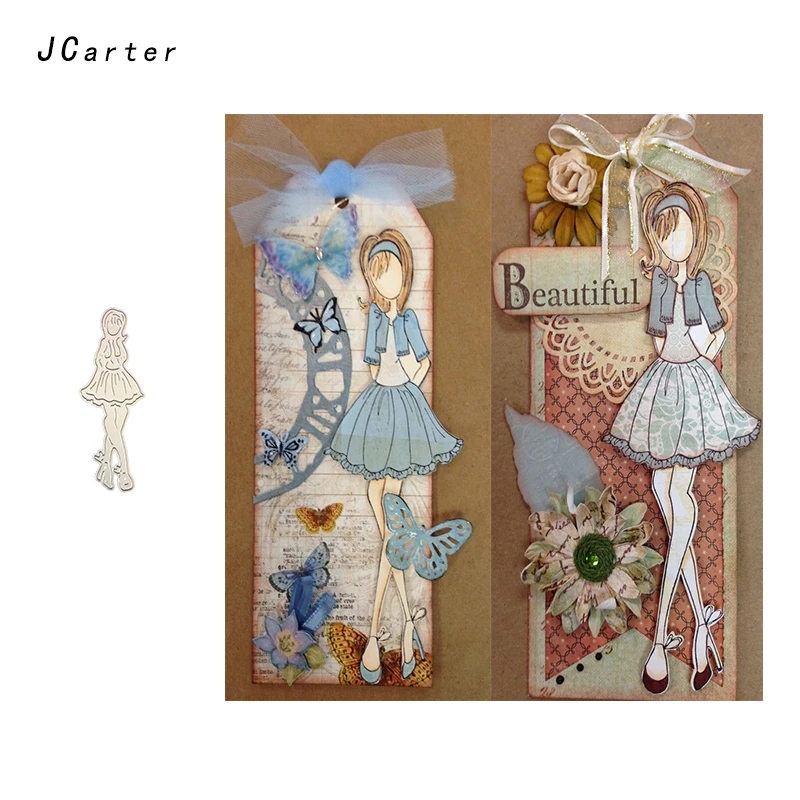 

JC 2019 New Arrival Beautiful Lady Girl Metal Cutting Dies for Scrapbooking DIY Embossing Folder Stencil Handmade Album Crafts