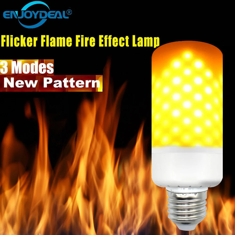 E27 B22 E14 Dynamic Flame Effect LED Burning Light Flicker Flame Fire Lamp Bulb 5W Corn Light Bulb Burning Flicker Lamp Lanterna