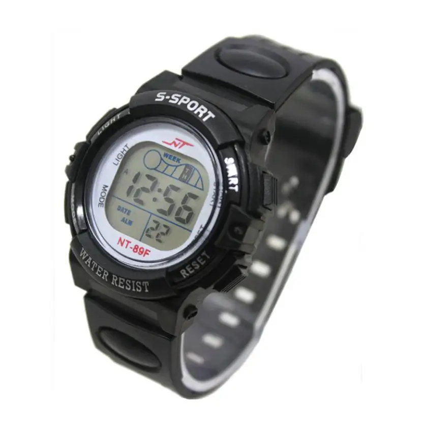 5001 Мода мальчик девочка сигнализации Дата Цифровой Многофункциональный Спорт светодиодные наручные часы