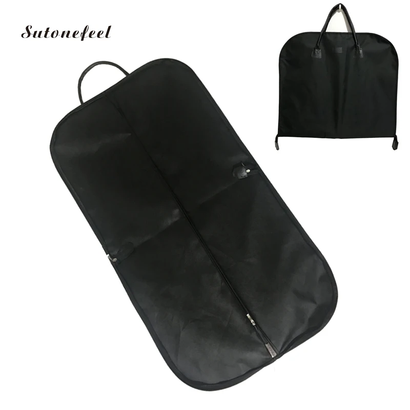 

100*60cm Oxford Suit Storage Bag with PU Handle Travel Coat Cover Case Hanging Organizers Suit Dust overs Travelling Bags